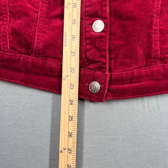 Torrid Red Corduroy Trucker Jacket Women 2 Sherpa Collar Button Front - Picture 10 of 10